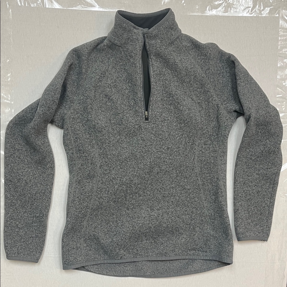 Eddie Bauer Heather Gray Half-Zip Turtleneck Pullover
